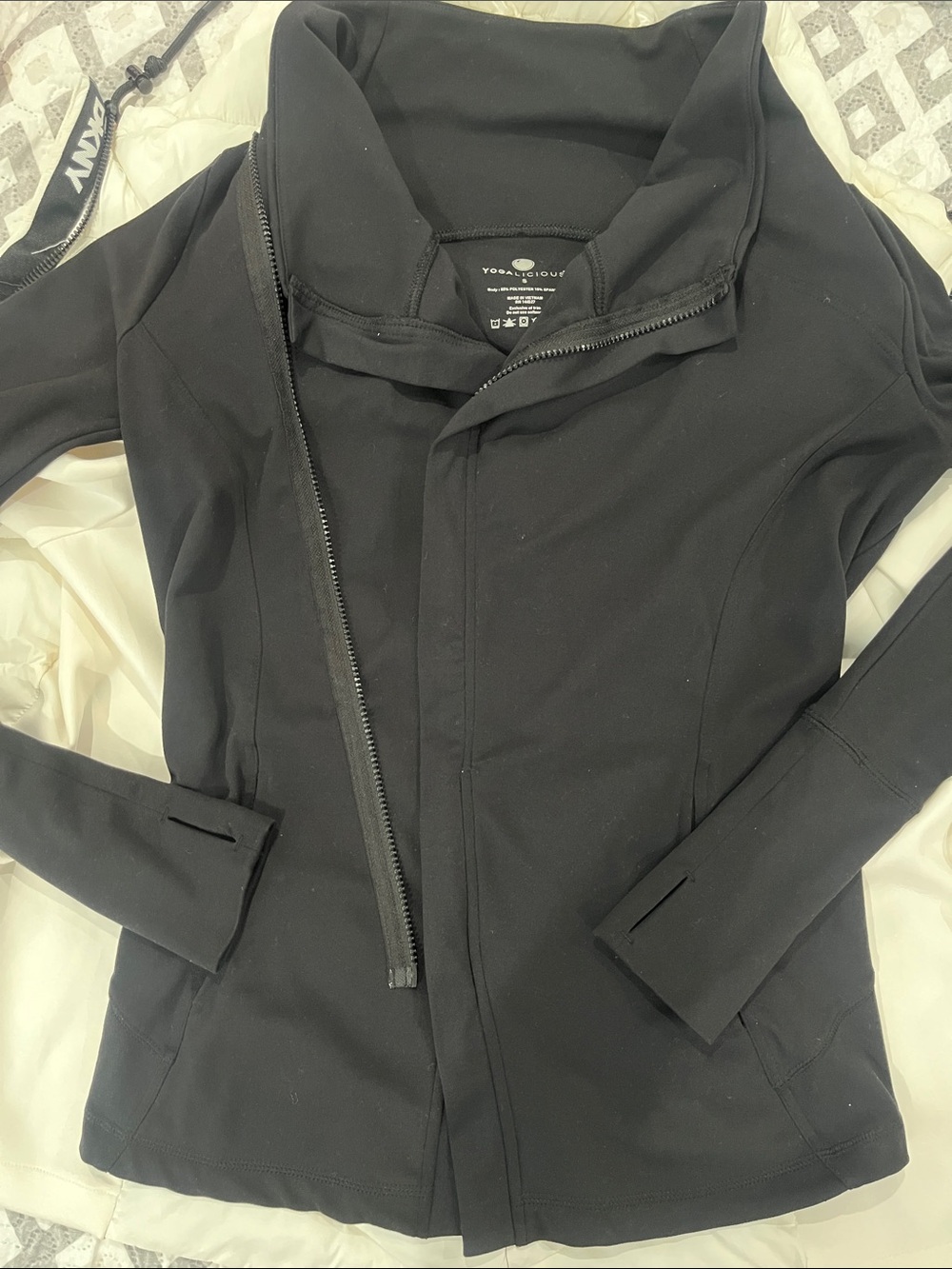 Yogalicious Black Asymmetrical Zip Active Jacket